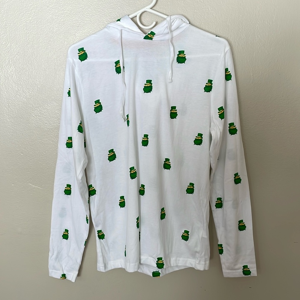 ☘️Denim & Flower Pot of Gold Hoodie☘️ Small